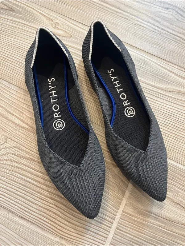 Rothy’s The Point II Pointed Toe Flats (Sz W6) Dark Gray - Image 2