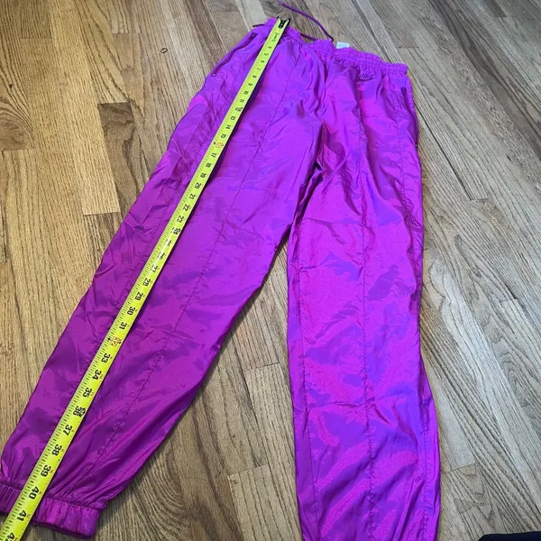 Vintage Nike Purple Nylon Windbreaker Track Pants Mesh‎ Lined Ankle Zip Small - Image 4