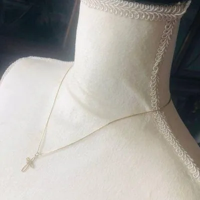 Vintage genuine goldstone cross pendant on chain necklace - Image 7