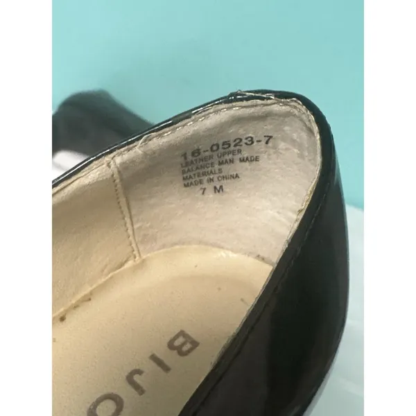 Bijou‎ Shoes Leather Heel Black Shoes Slip-on size 7. S-650 - Image 8