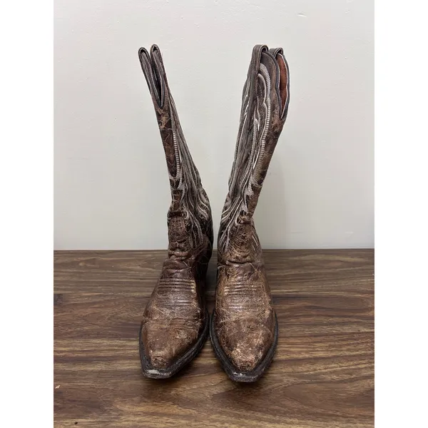 Dan Post Womens Distressed Brown Leather Western Cowboy Boots DP2369 Size 9M - Image 2