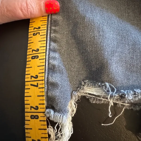 American Eagle Skinny‎ Jeans 14 Black Distressed High Rise Frayed Jegging Punk - Image 11