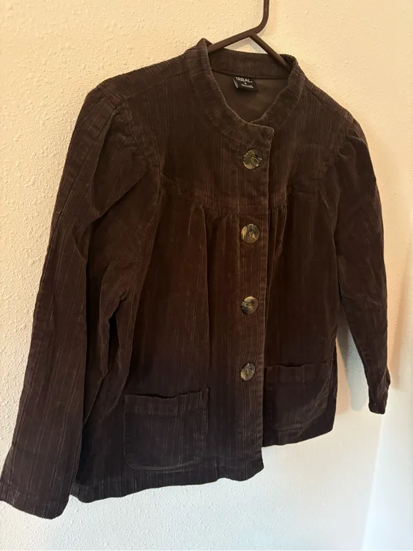Tribal Women’s Brown Corduroy Button Up Jacket - Image 3