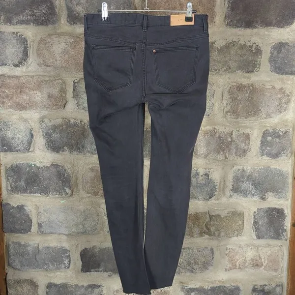 H&M &Denim Woman's Size‎ 4 Black Super Skinny Pull-on Maternity Pants Raw Hem - Image 5