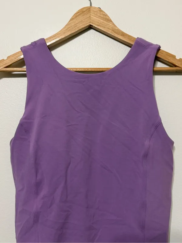 Lululemon Nulu Twist Back Yoga Tank Top Size 8 Purple - Image 3