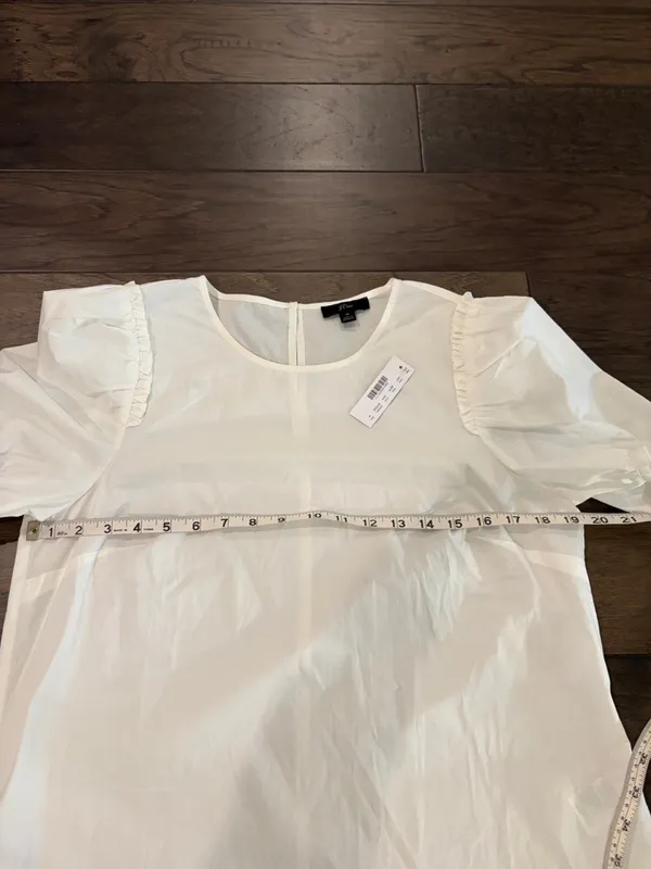 New With Tags JCrew White Poplin Top Sz M - Image 6