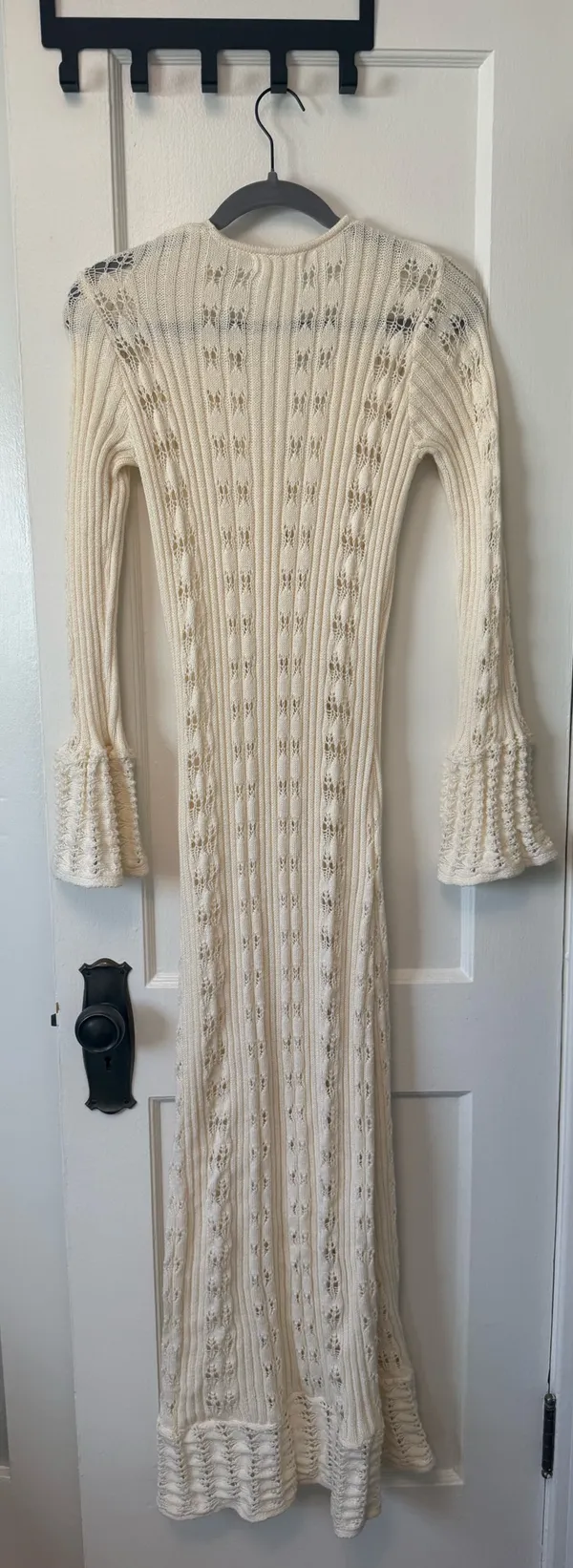12th Tribe Nicoletta Cream Knit Longline Top - Image 4