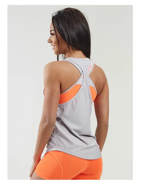 Gymshark Tank with Neon Coral Logo Sz M - Image 2