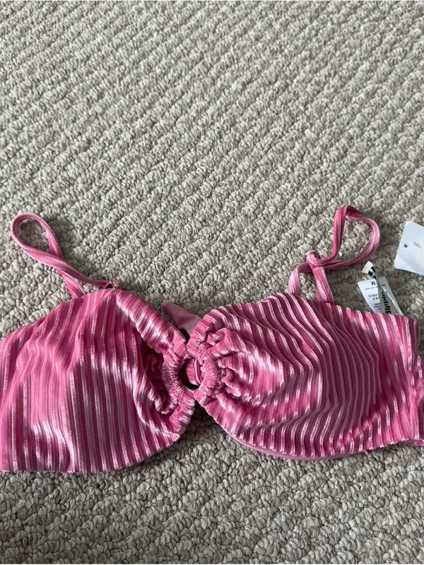 Dippin' Daisy's Pink Ribbed Ring-Front Bikini Set - Image 9