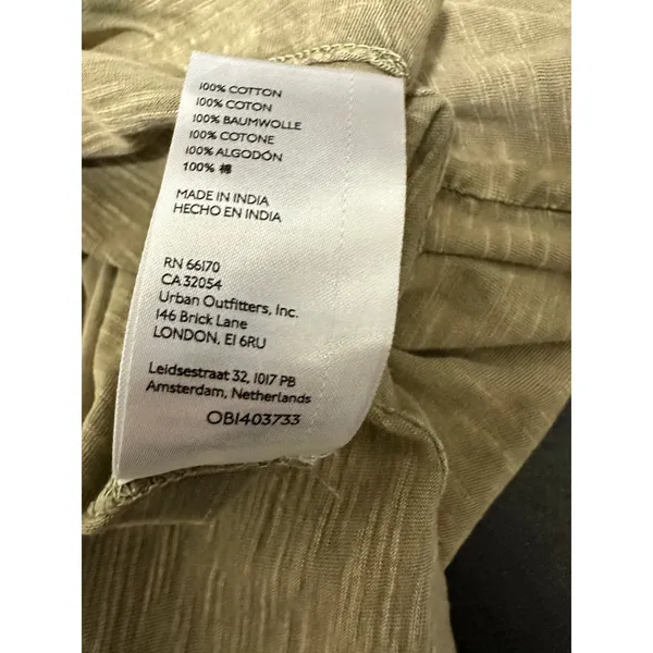 Pilcro Anthropologie Women Medium Moss Green‎ Ruffle Open Back Tunic Tee R20 - Image 9