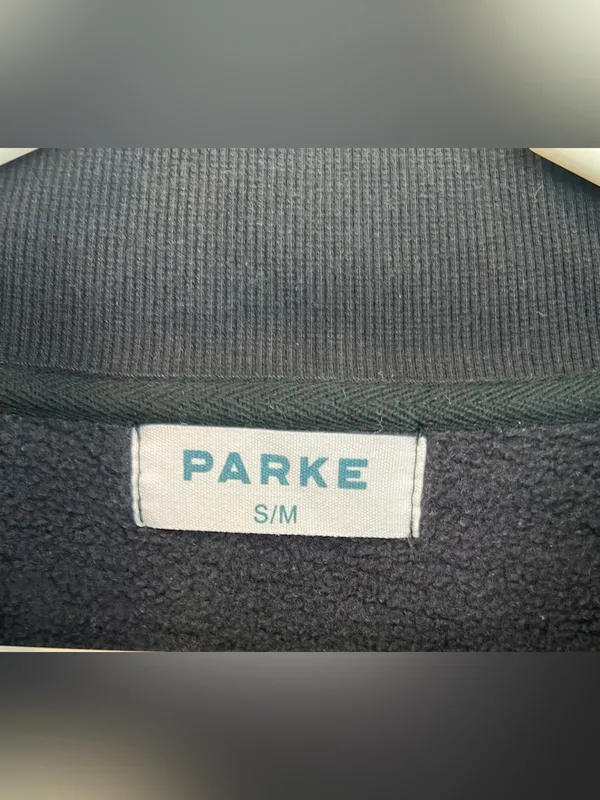 Parke Varsity Mockneck Black Sweatshirt Size S/M - Image 3