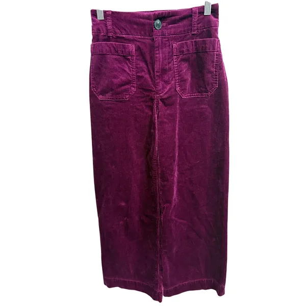 Maeve The Colette Cropped Wide Leg Corduroy Pants Women’s 25 Violet - Image 2