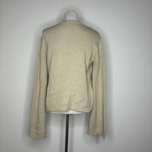 Tobi- Cream Knit Sweater with Wide Sleeves - Image 3
