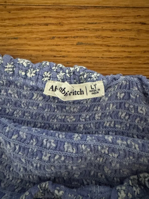 Abercrombie & Fitch Blue floral Shirred Smocked Dress - Image 5