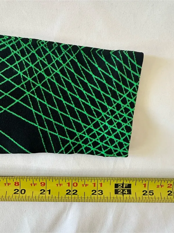 High-Waist Black Leggings with Neon Green Stitching - Image 3