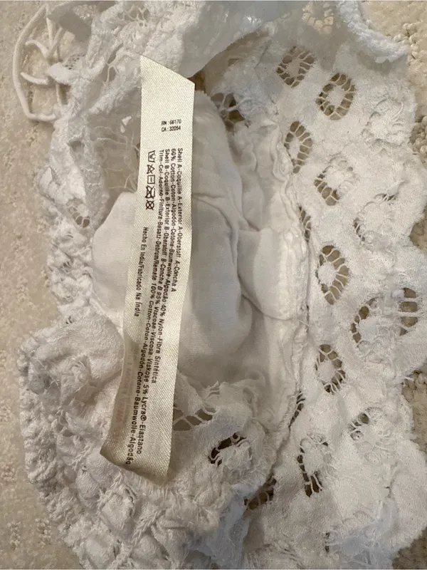 Free People FP One White Crochet Lace Bralette Halter Festival Boho XS - Image 3