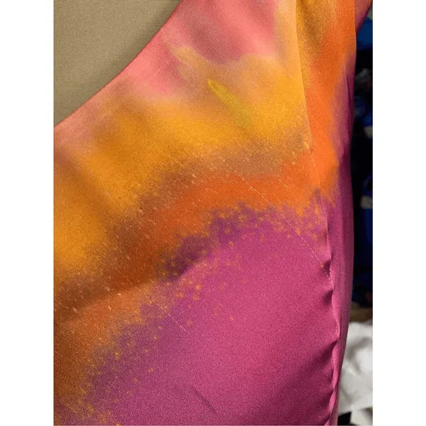 Zara XL Open Back Abstract Watercolor Maxi‎ Dress Boho Euro Summer Resort New - Image 11