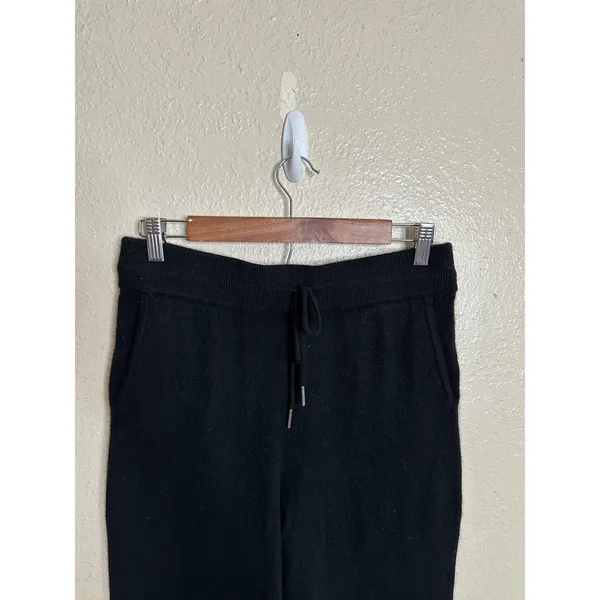 Quince 100% Mongolian Cashmere Sweatpants Jogger Black Womans S Knit Lounge - Image 4