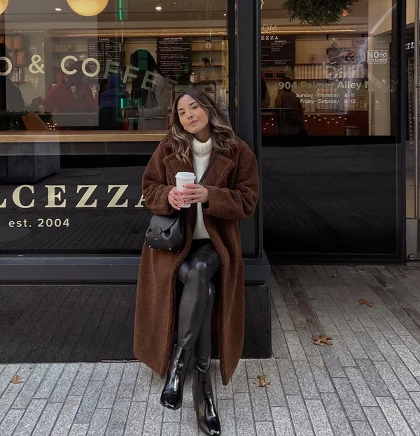 Fur jacket Brown - Image 2