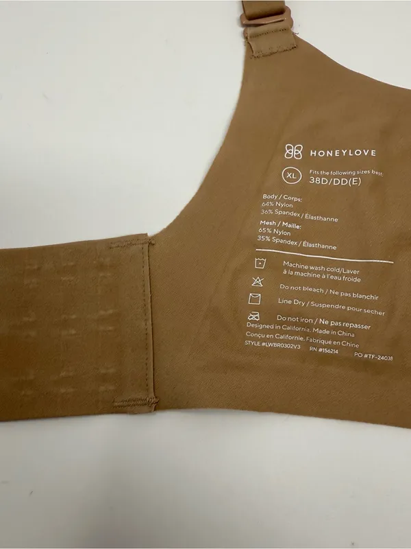 Honeylove XL 36D/DD (E) Ultra Light Foam Cups Crossover Bra - Image 6