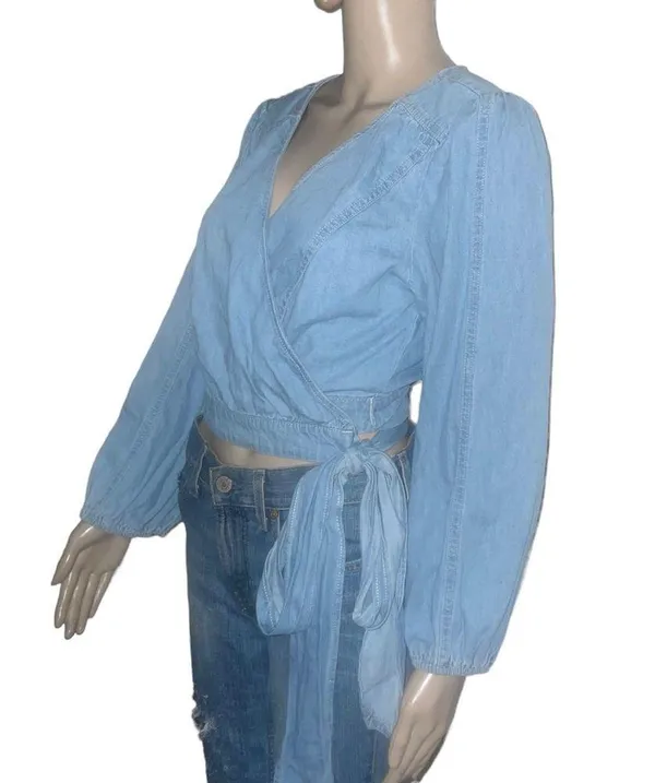 Free People Sophie denim wrap top - Image 7