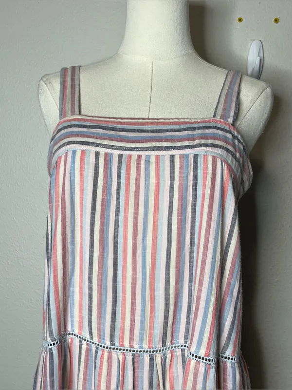 Sundry x Anthropologie Luna Striped Tiered Maxi Dress Beachy Vacation Resortwear - Image 5