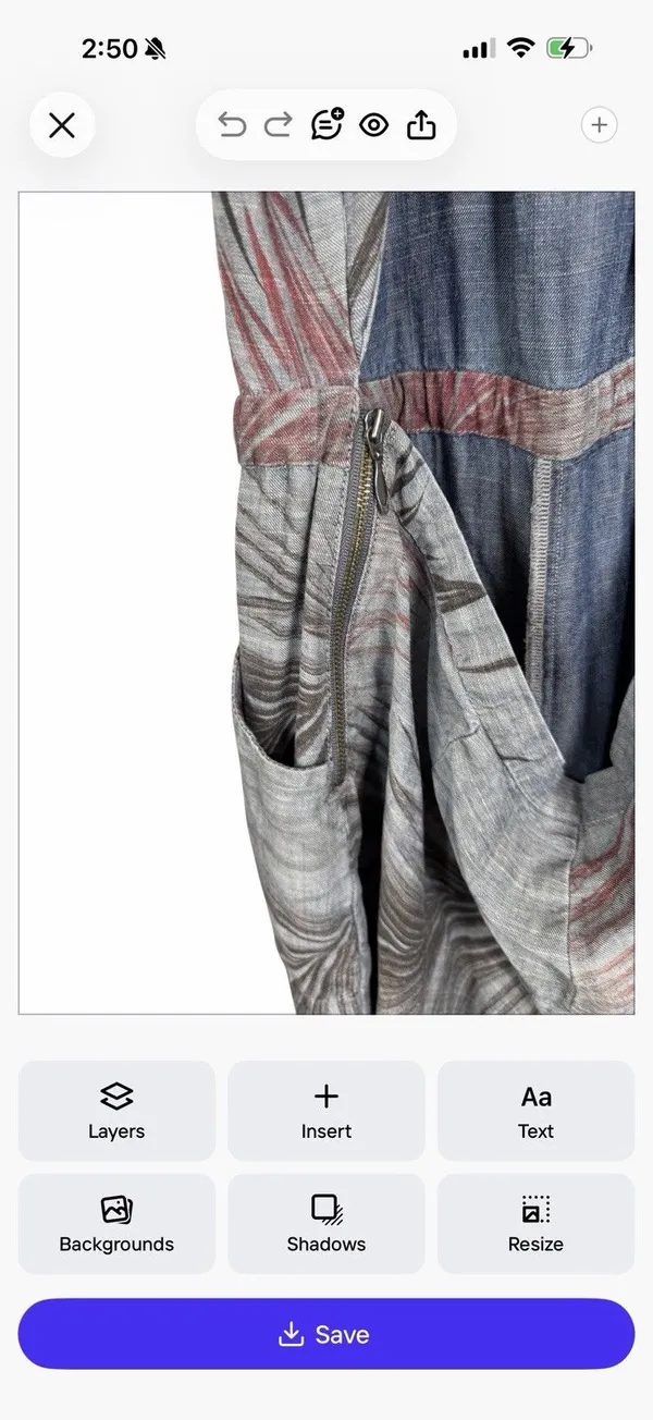 Anthropologie Level 99 Women's Sz M Jumpsuit Gray Chambray Tropical Linen Blend - Image 6
