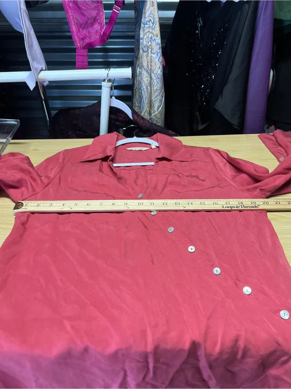 Soft Surroundings Washed Tencel Asymmetrical Tunic Top Red Size M - Image 9