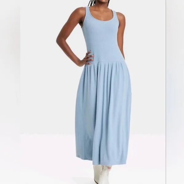 Universal Thread Blue Knit Midi Slip Dress‎ - Image 5
