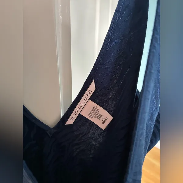 Victoria's Secret Satin Camisole Tank Top in Navy Zebra Animal Print - Image 4
