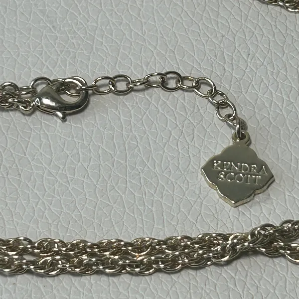 Kendra‎ Scott Rayne Necklace White Mother of Pearl Stone Gold Tassel Pendant - Image 3