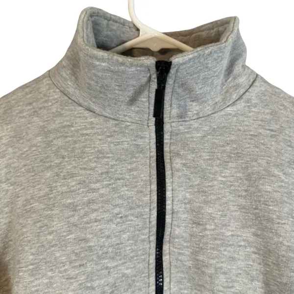 PrettyLittleThing Gray Mock Neck Long Sleeve 1/2 Zip Sweatshirt Women Sz M - Image 7