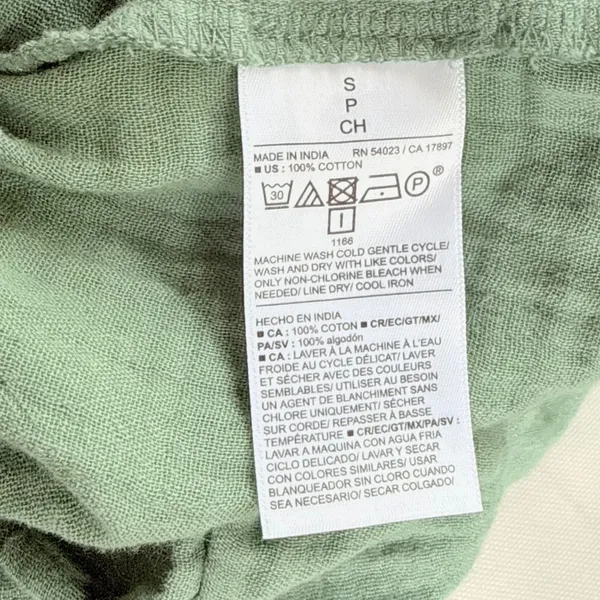 Old Navy Babydoll Dress Womens Small Sage Green Excellent Cotton Gauze Mini - Image 5