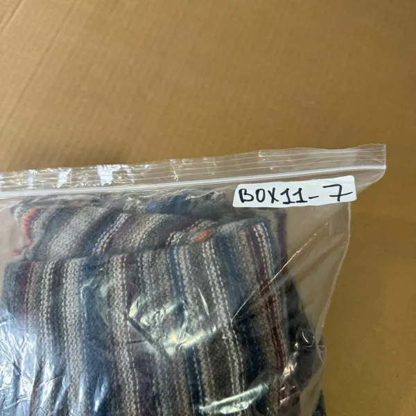 Free People Latitude 30 Wrap Poncho Shawl Rainbow Gray Fringe Sweater Stripe‎ - Image 15