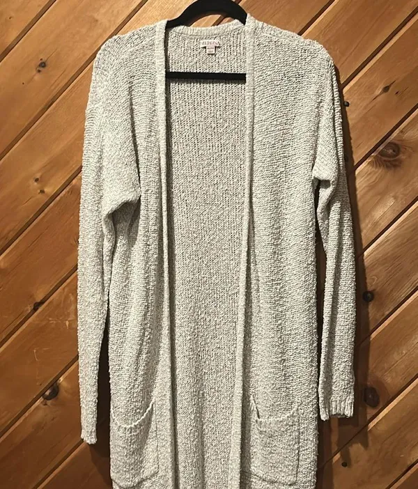 Merona off white chunky knit super long trench cardigan - Image 3