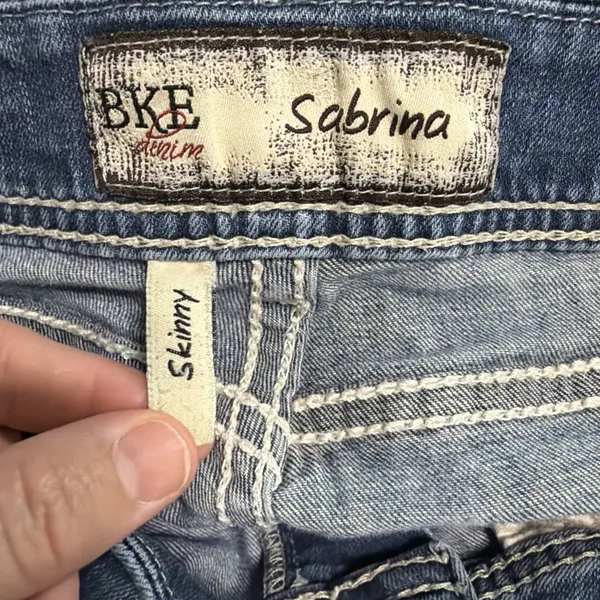 BKE Sabrina Jeans Womens 27R Blue Skinny Mid Rise Medium Wash Contrast Stitch - Image 6