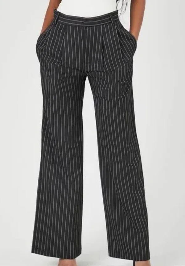 Pinstriped Wide-Leg Trouser pants sz sm new - Image 6