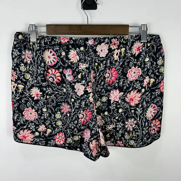 LOFT Pajama Shorts Womens Medium Navy Blue Pink Floral Sleepwear‎ Loungewear - Image 3