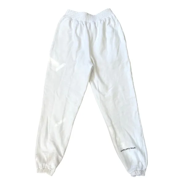 Unemployed Denim White‎ Embroidered Sweatpants XS Lightning Bolt Streetwear EUC - Image 3