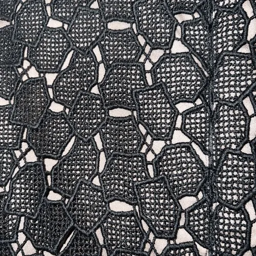 DIANE VON FURSTENBERG Black & Tan Delian Crochet Pebble Lace Peplum‎ Dress EUC 6 - Image 8