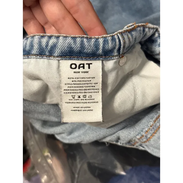 OAT New York Cloud Luxe Denim Wide Leg Jeans Light Wash Minimalist Capsule - Image 6