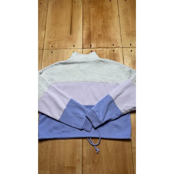American Eagle Quarter‎ Zip Pullover Grey Purple Lavender Women's Medium - Image 5
