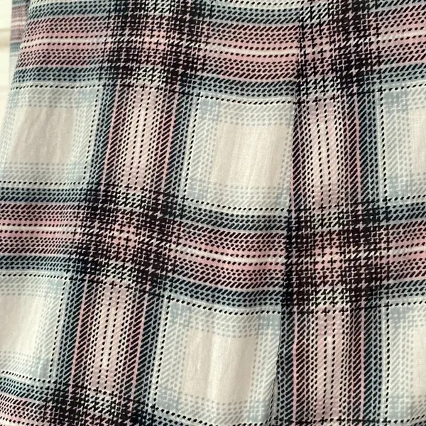 CAbi #233 Festival Button Down Shirt Mixed Plaid‎ Floral Small Blue Pink Artsy - Image 10