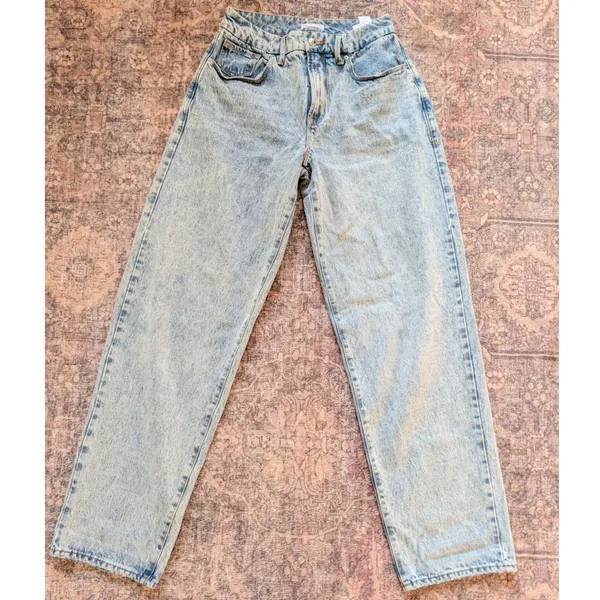 Good American Good‎ 90s Jeans Light Blue Wash Loose Wide Leg GNIL999T Size 00/24 - Image 3