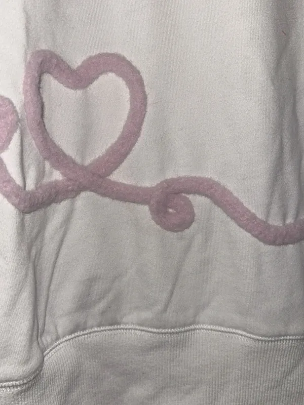 Peach Love California White Sweatshirt with Pink Heart Accents - Image 3