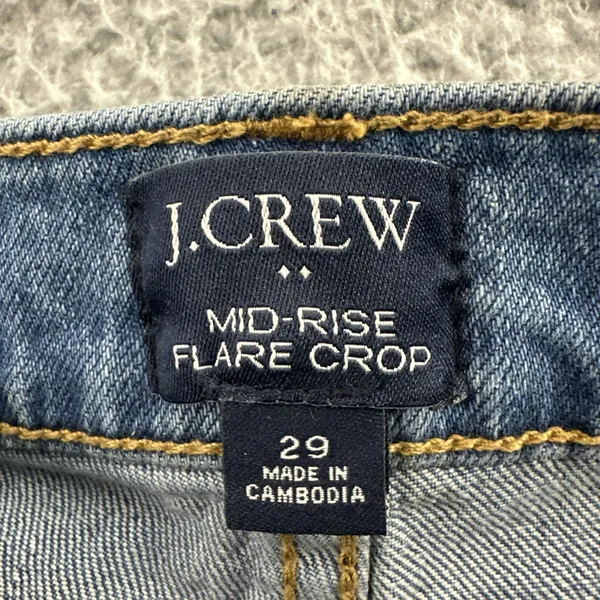 J. Crew Mid Rise Flare Crop Jeans Ankle Boho Preppy‎ BF856 Women's 29 x 25 - Image 3