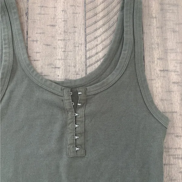 Aerie Forest Green Ribbed Tank Top - Image 2