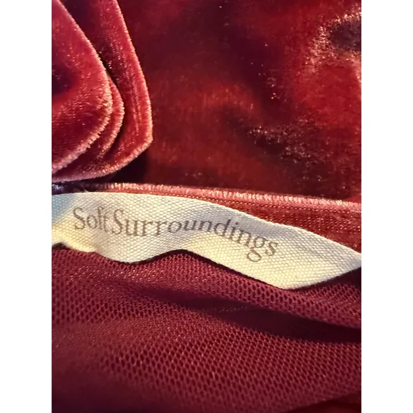 Soft Surroundings Velvet Faux Wrap Top Blouse M boho whimsigoth grunge‎ burgundy - Image 5