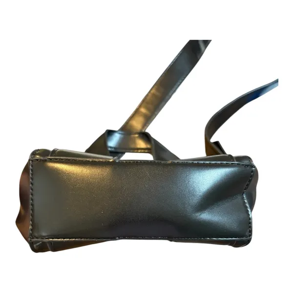 Zara Mini Crossbody Bag Black Faux Leather Studded Top‎ Handle Tote Purse City - Image 8
