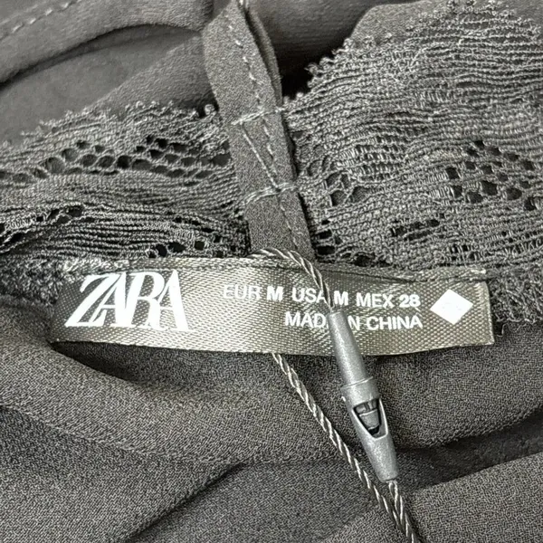 ZARA Black Open Back Semi-Sheer Bodysuit Lingerie Size Medium NEW w TAGS - Image 6